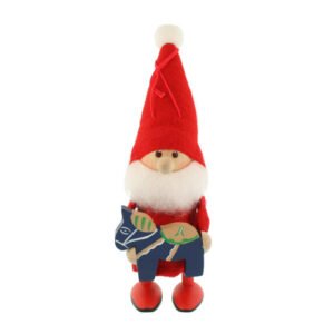 Tomte Santa with Blue Dalahorse - 5"