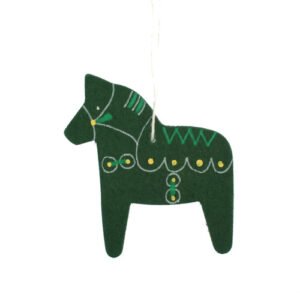 Dala Horse Wooden Ornament - Green