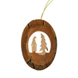 Bark Gnome Oval Ornament - 3"