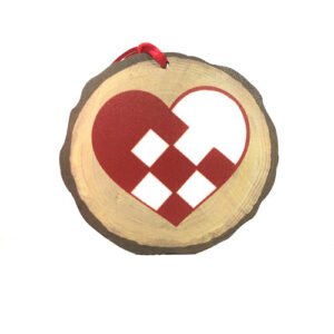 Nordic Collection Wooden Ornament - Pleated Heart
